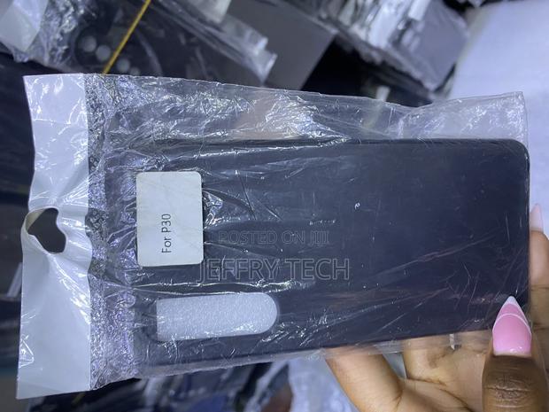 Leton Huawei P30 Soft Silicone Case Cover - Black - main view