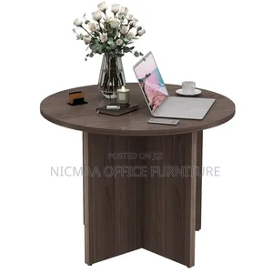 Modern Walnut Round Table for 4