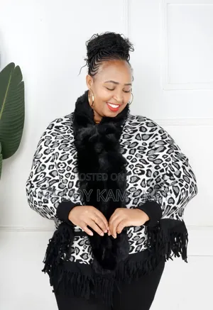 Black White Sweater Poncho