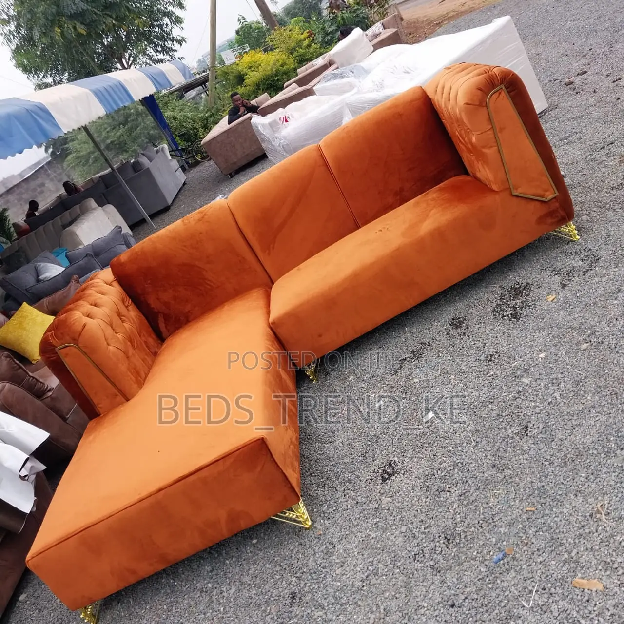 Cozy Brown 6 Seater Chester L Seat Sofa