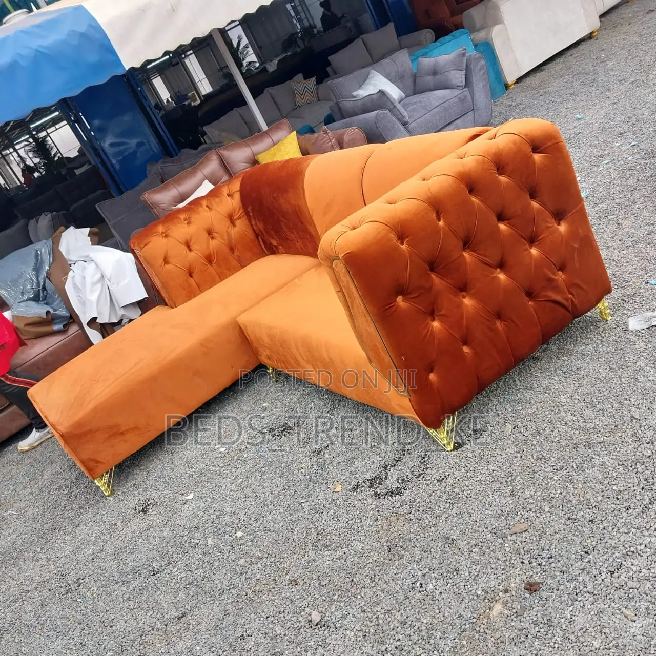 Cozy Brown 6 Seater Chester L Seat Sofa