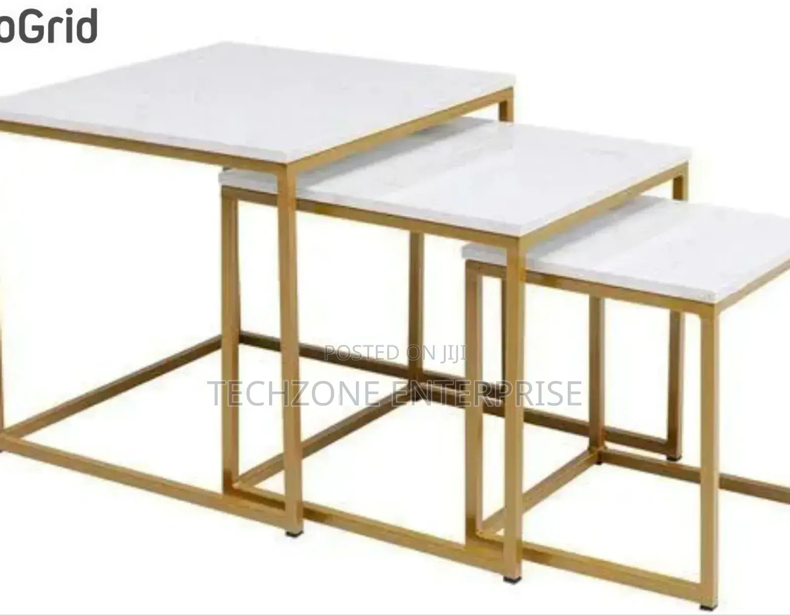 White Luxurious Amani Nesting Coffee Tables 3 Piece Set 