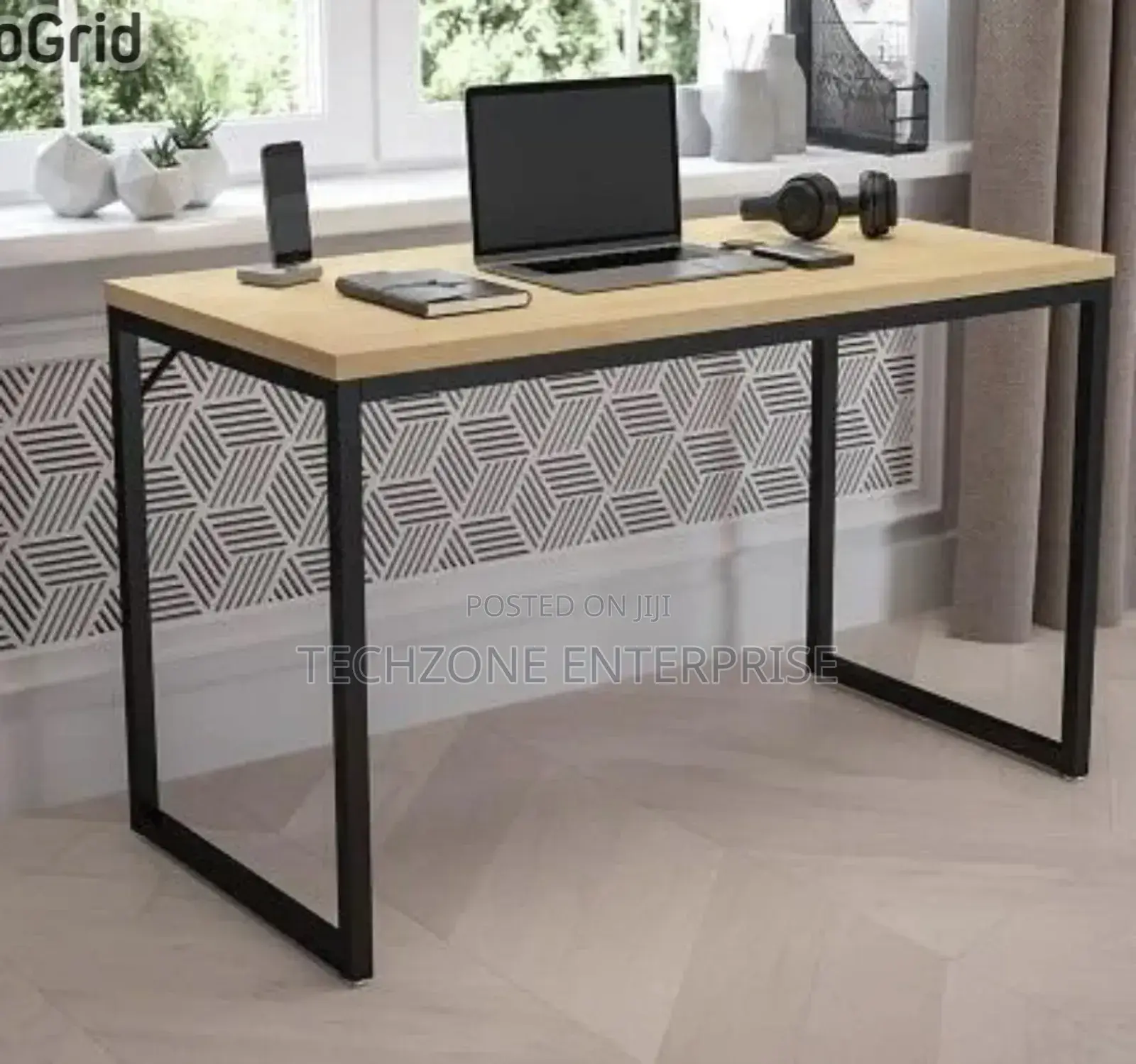 *Olympus 1.2m Modern Office Desk With Black Metal Frame 