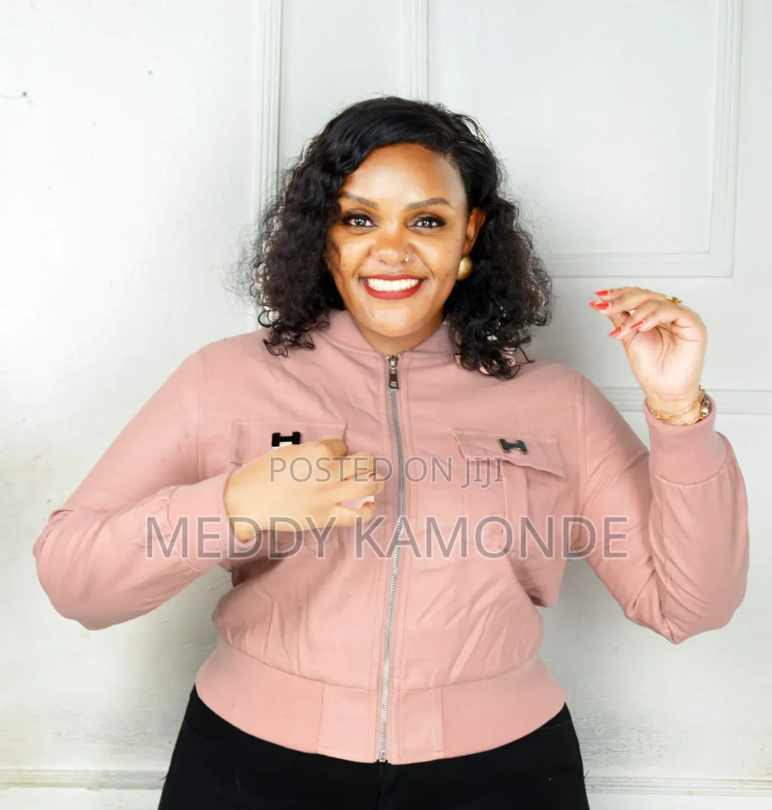 Peach/Brown Leather Jacket