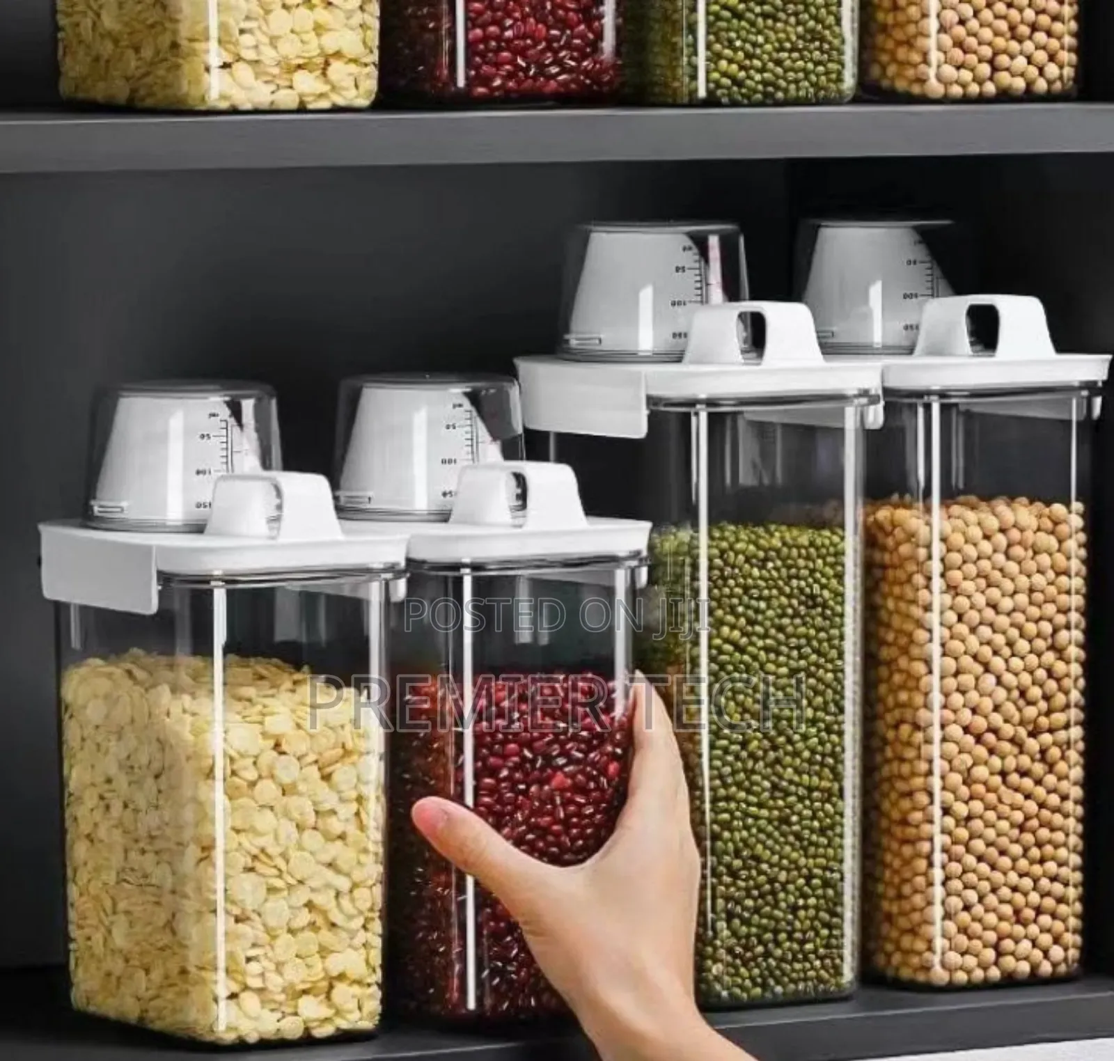 Storage Containers With a Measuring Cup