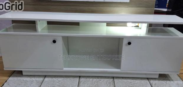 *Oslo White Modern Wooden Tv Stand 5ft With Led Light,*