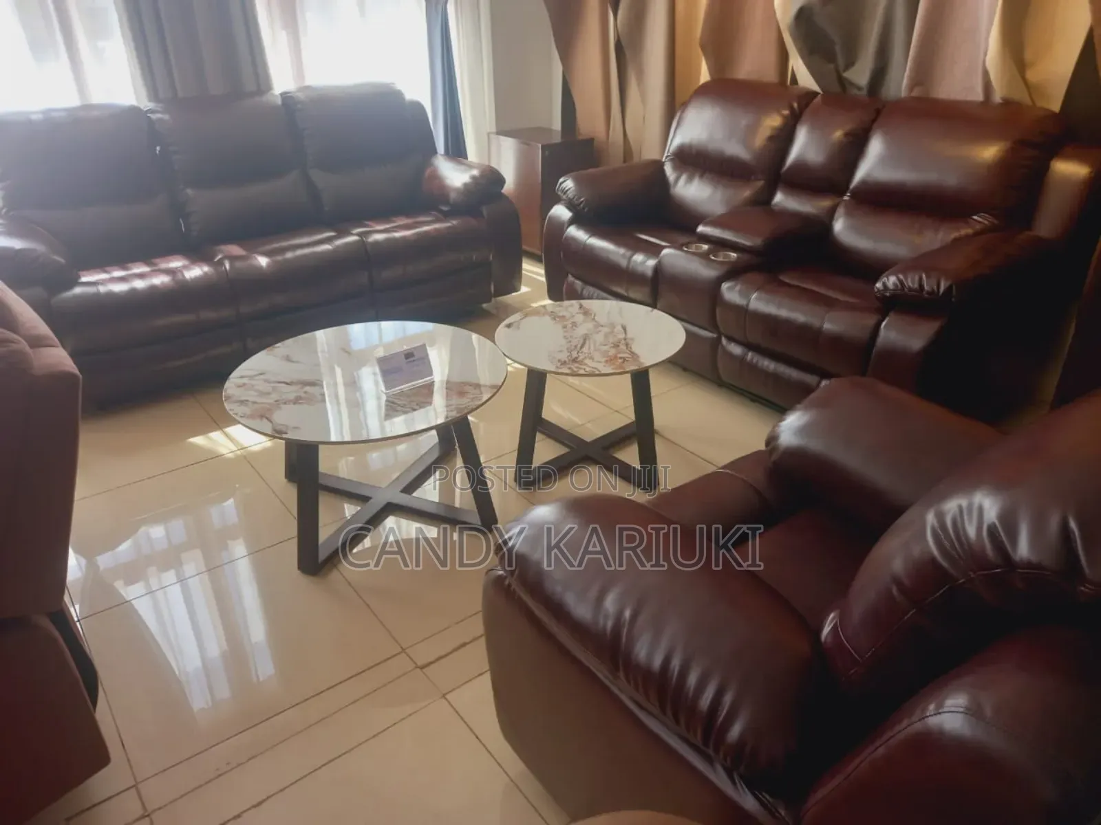 Pure Leather 6 Seater Recliner Sofa Set