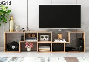 Aesthetic Convertible Modern Wooden 2 PCS Tv Stand 