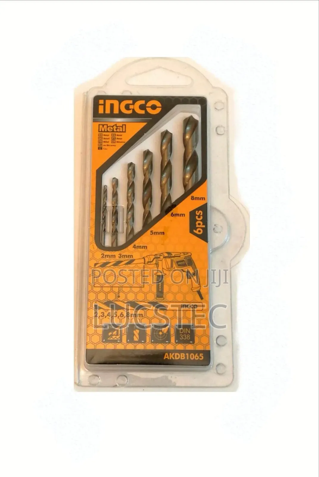 Ingco 8-piece Hss Twist Drill Bit Set, Model Akdb1088.