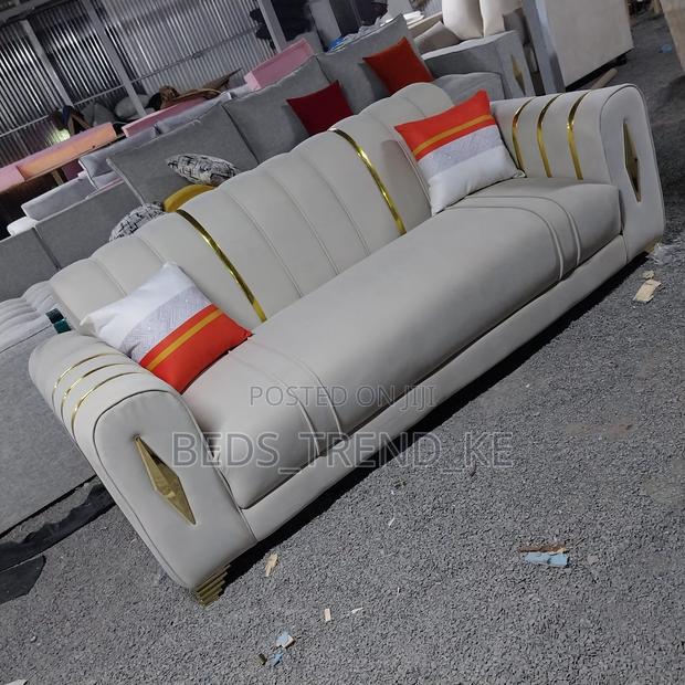 Modern 3 Seater Sofa- Sleek and Spacious With Free Throw Pil - main view