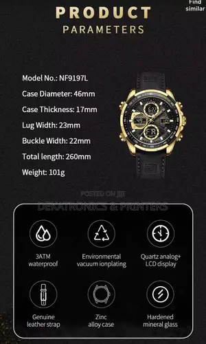 Naviforce Men #Nf9197 Leather Watch