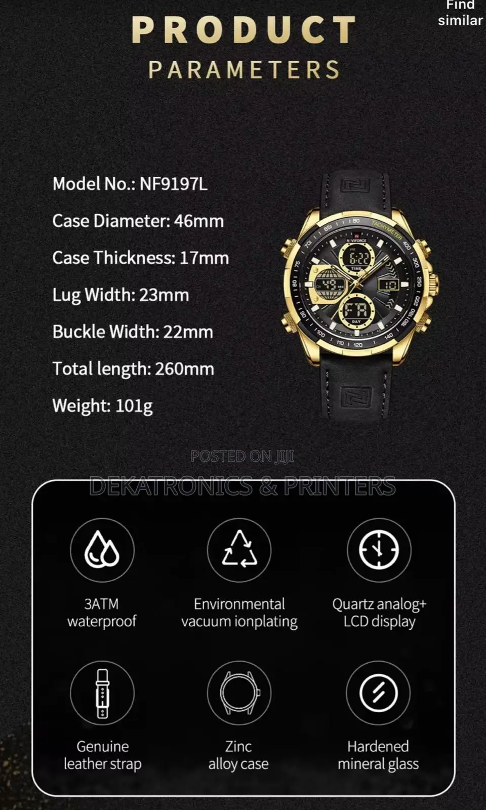 Naviforce Men #Nf9197 Leather Watch
