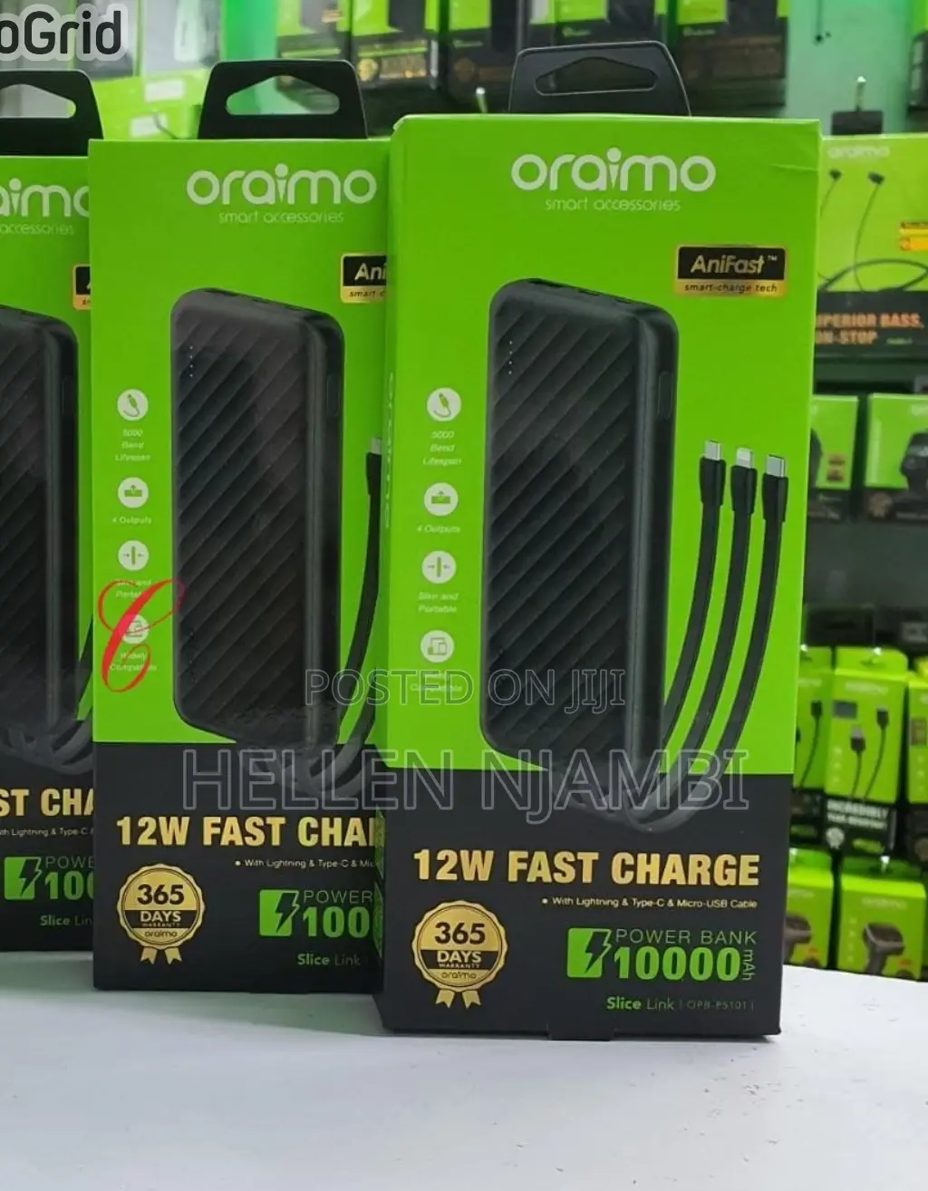 Oraimo Slice Link Opb-P5101 10,000mah Type C Power Bank