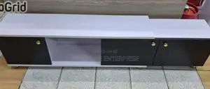 *Tokyo White and Black Expandable 6ft Modern Tv Stand 