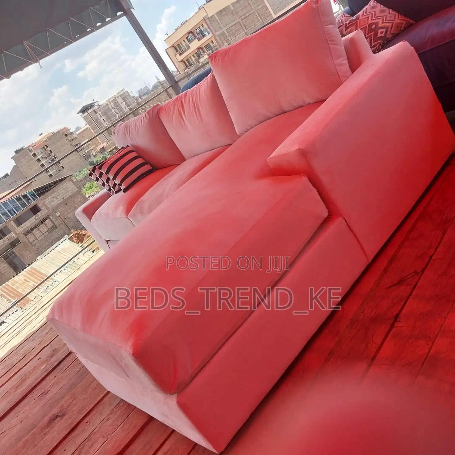 Elegant White 6 Seater Normal L Seat Sofa