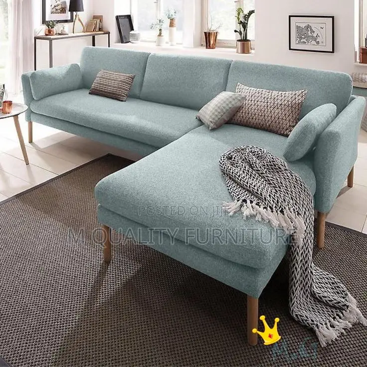 Light Green 5 Seater Quality L Shaped Sofa