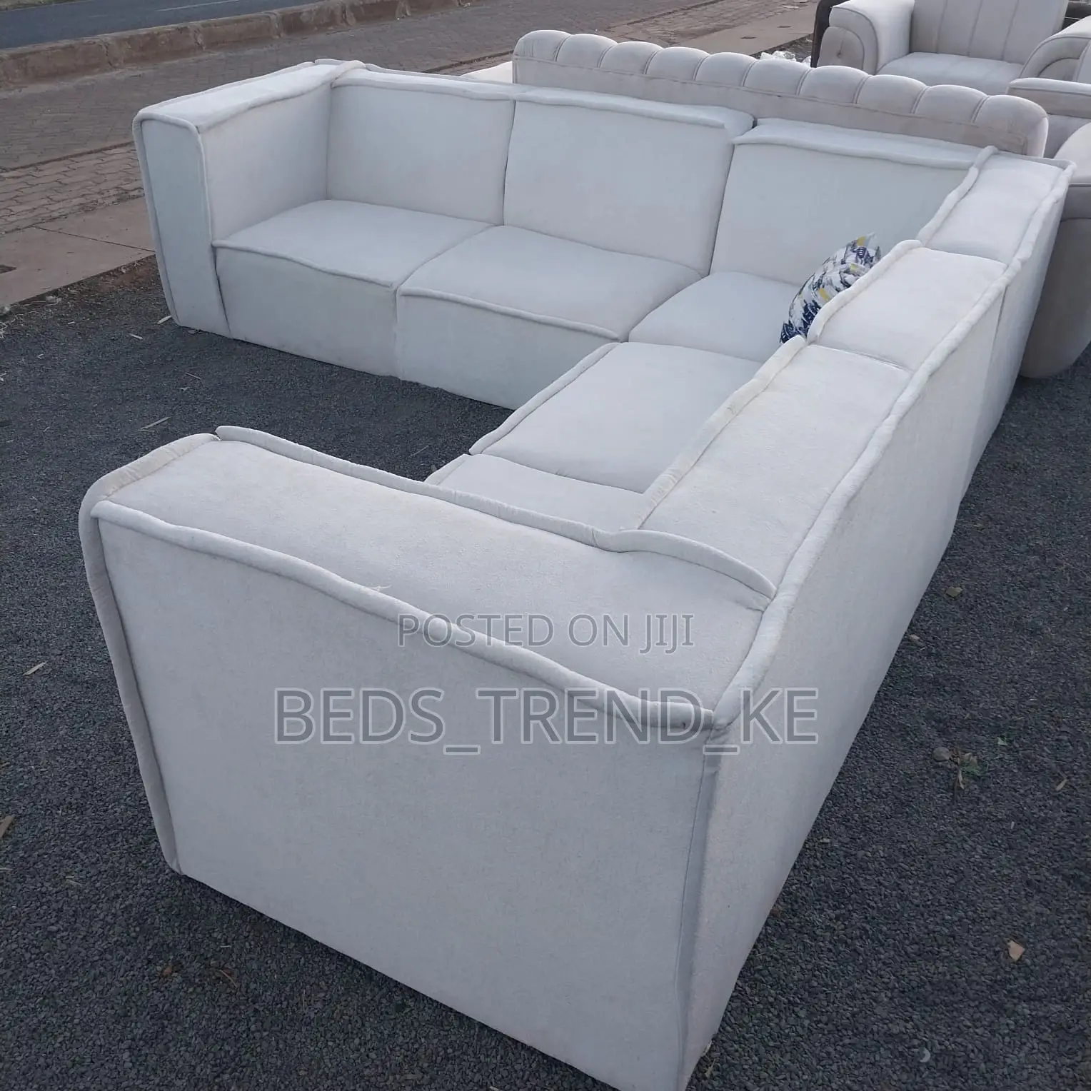 Unique 6 Seater L Seat Sofa Set With Throw Pillow