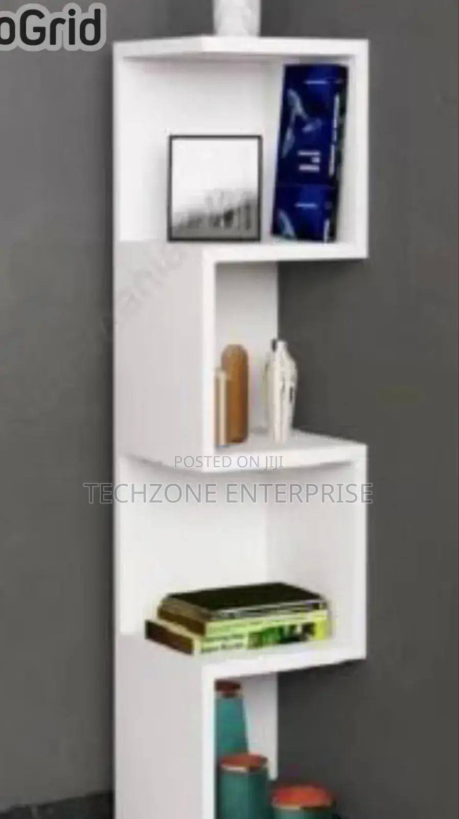 *White Joy Aesthetic Bookshelf and Décor Stand 