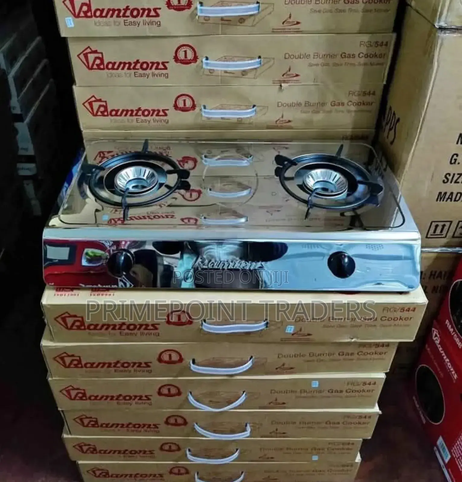 Ramtons 2 Burner Gas Cooker – Model Rg/544, Stainless Steel