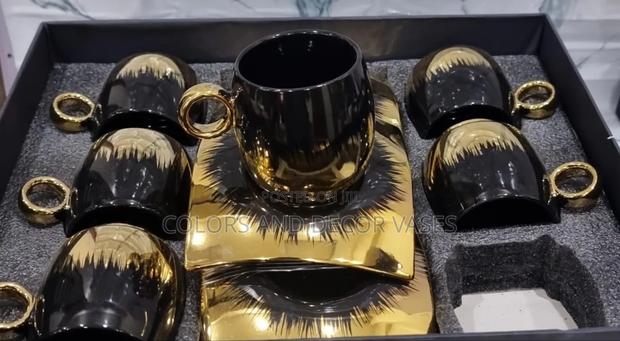 Black Gold Cups and Saucers in Stock