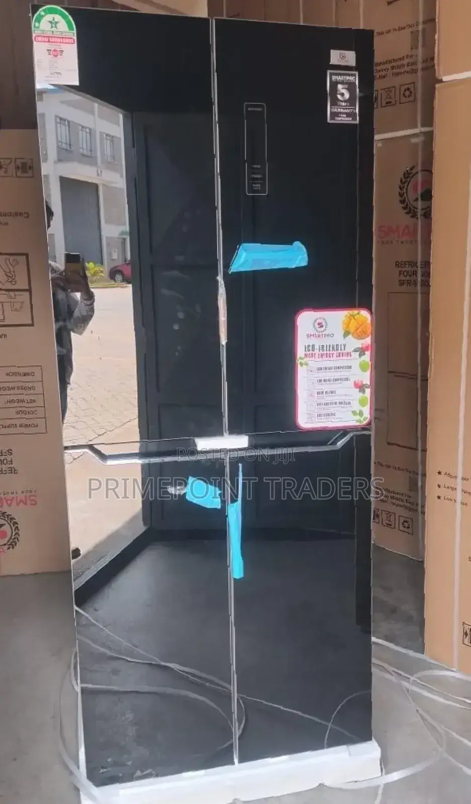 450 Litres Smart Pro 4 Door Glass Box Inox No Frost Fridge
