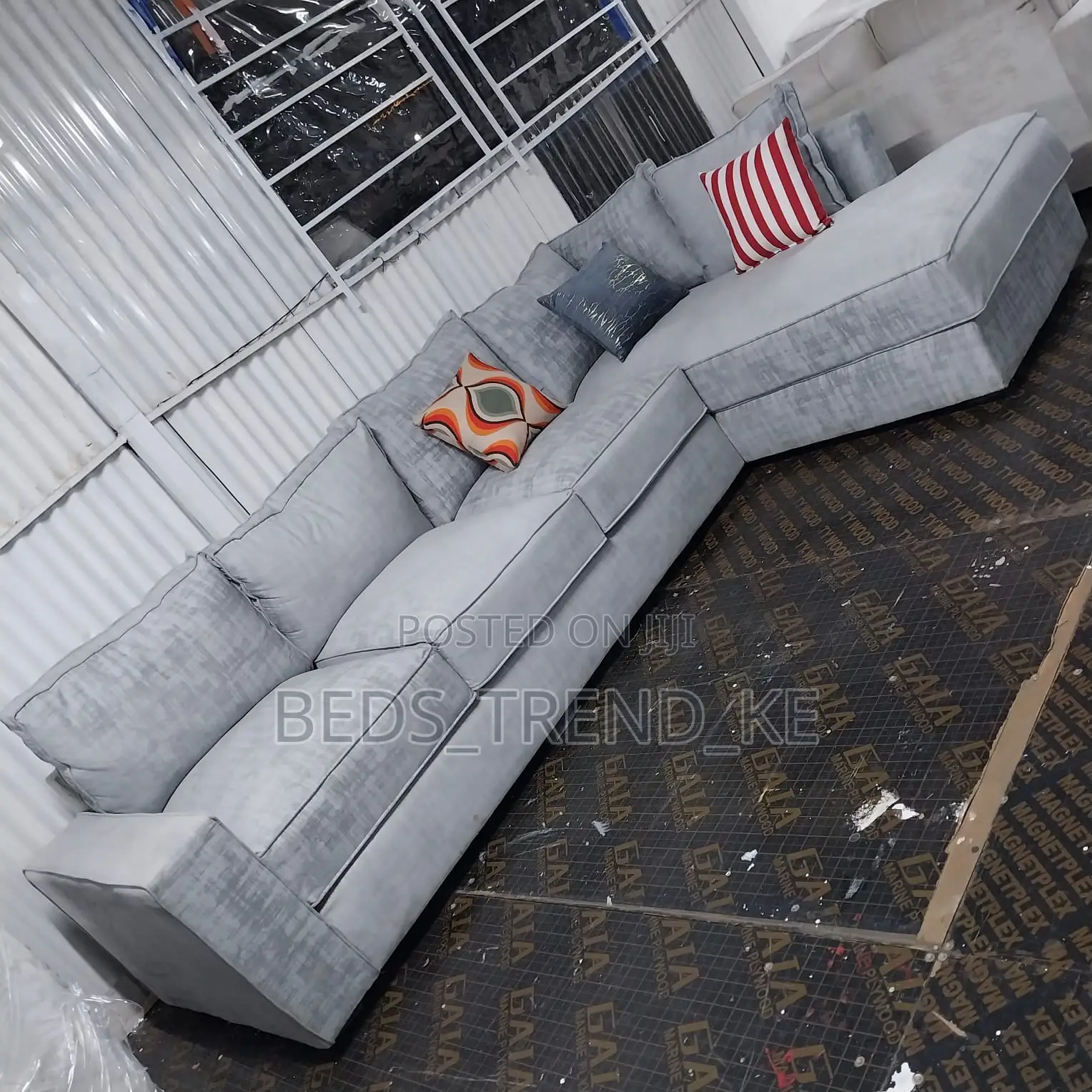 Stylish Gray 6 Seater Modern L Seat Sofa