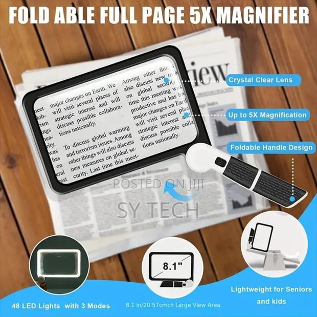 Square Magnifying Glass Handheld With Folding Handle - main view