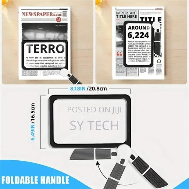 Square Magnifying Glass Handheld With Folding Handle - thumbnail 3