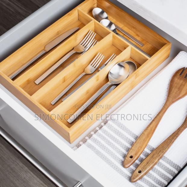Fixed Bamboo Drawer Cutlery Organizer - main view