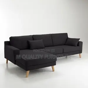 Black6 Seater L Shaped Quality Sofa