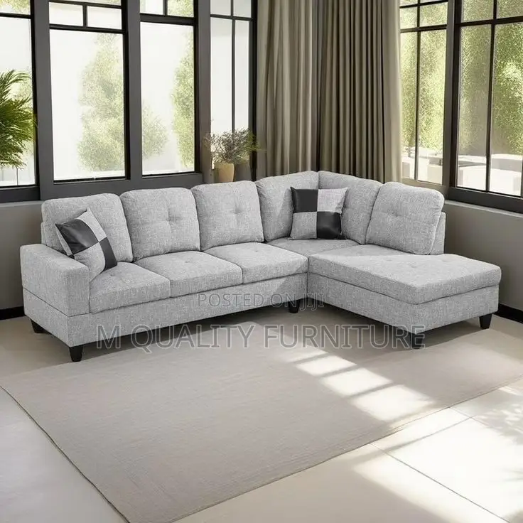Gray White6 Seater L Shaped Modern Sofa