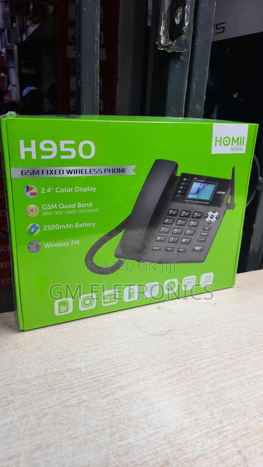 Homii H950 GSM Fixed Wireless Phone- Dual Sim Card Slots.