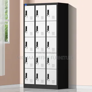 Secure Steel Locker With 15 Lockable Compartments