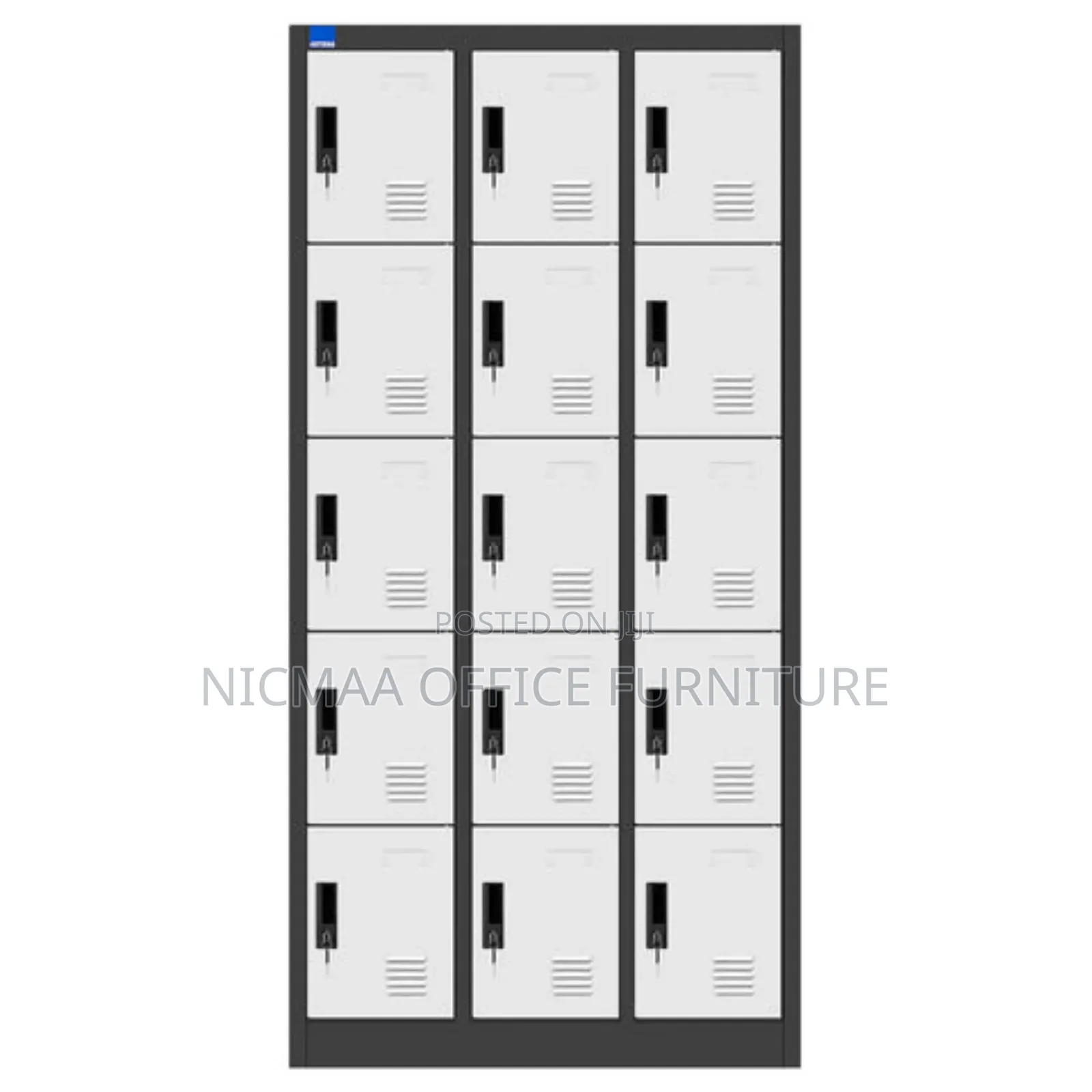 Secure Steel Locker With 15 Lockable Compartments