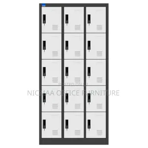 Secure Steel Locker With 15 Lockable Compartments
