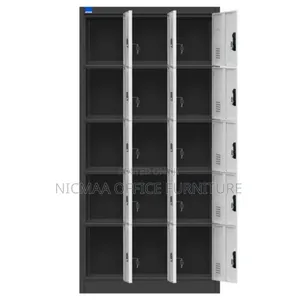 Secure Steel Locker With 15 Lockable Compartments