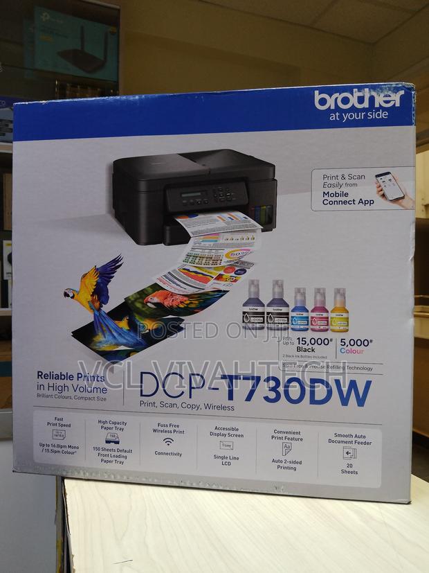 Brother Wireless All in One Ink Tank Printer, DCP-T730dw .