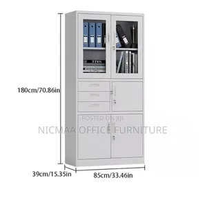 Secure Glass Filing Cabinet With Adjustable Shelves