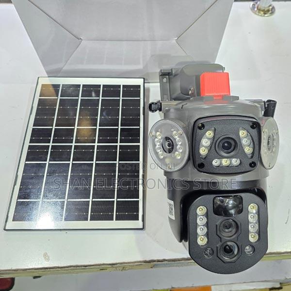 3-Screen Dual Lens Solar-Powered PTZ CCTV 4g Sim Card Solar