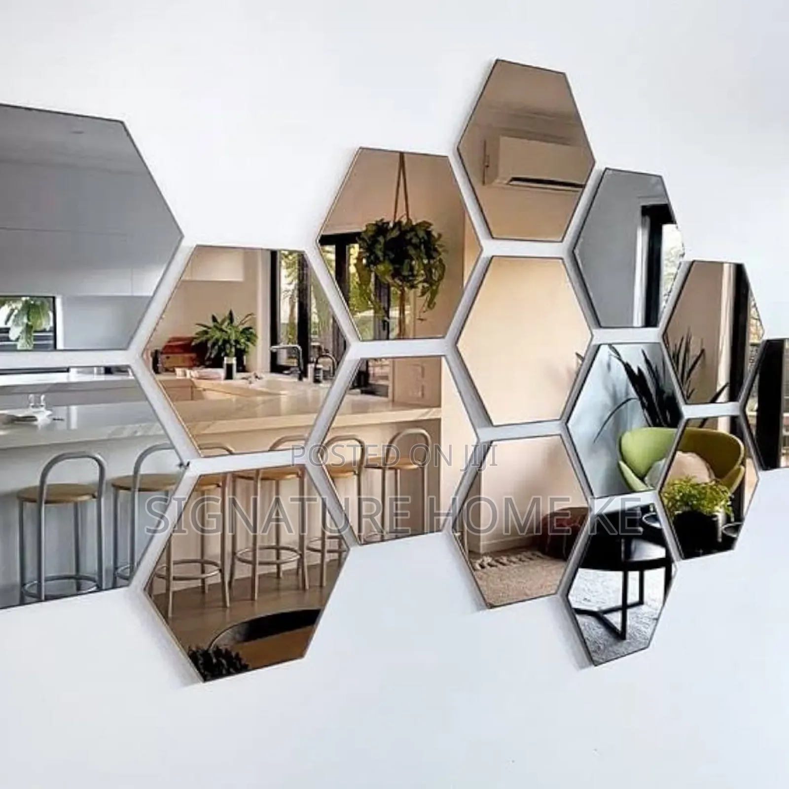 12pcs Hexagonal Acrylic Mirrors