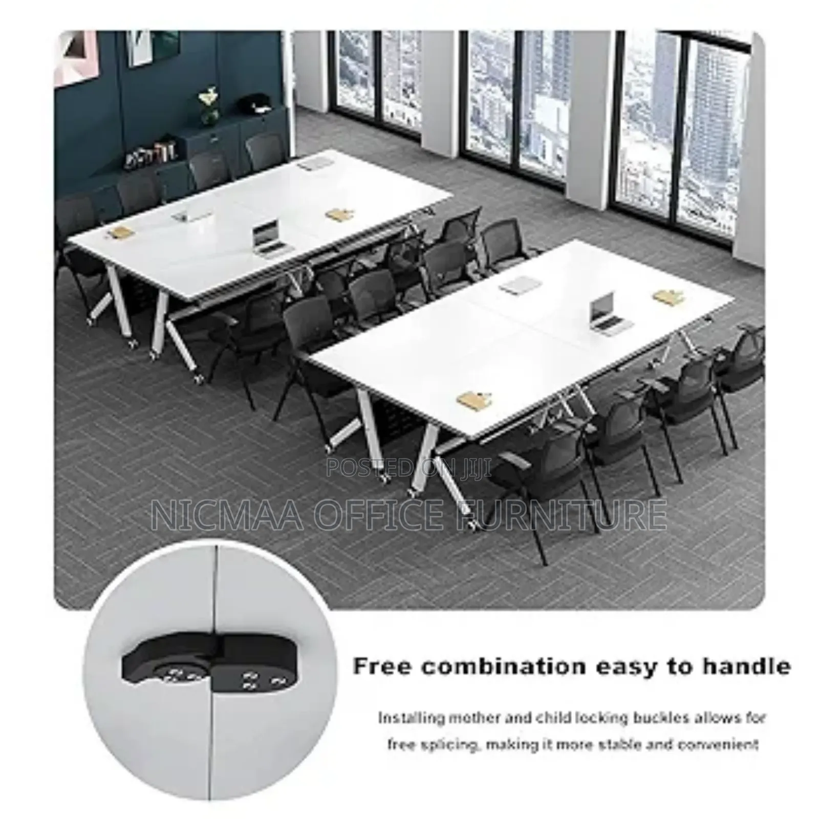 Foldable Conference Table With Wheels Sturdy Frame