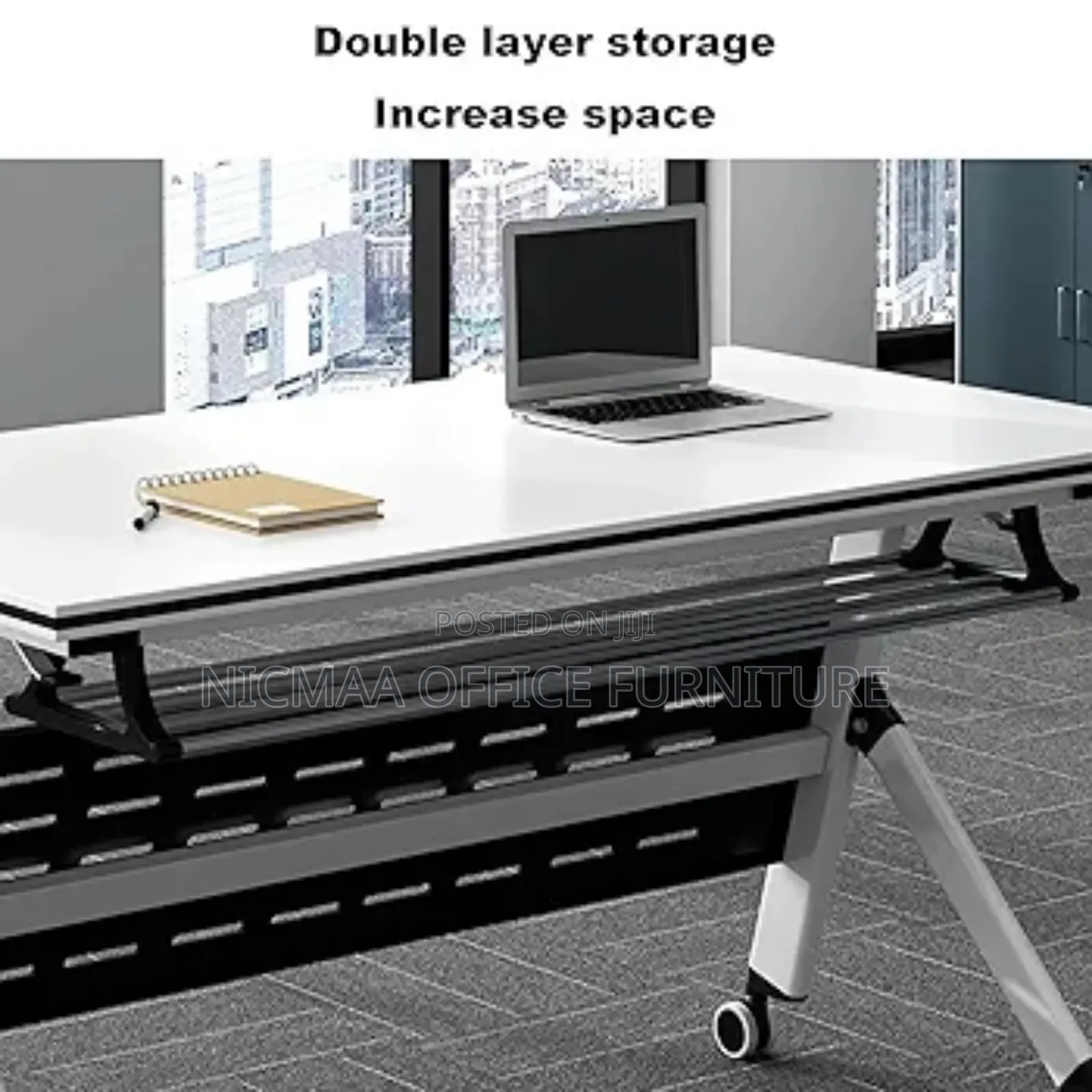 Foldable Conference Table With Wheels Sturdy Frame