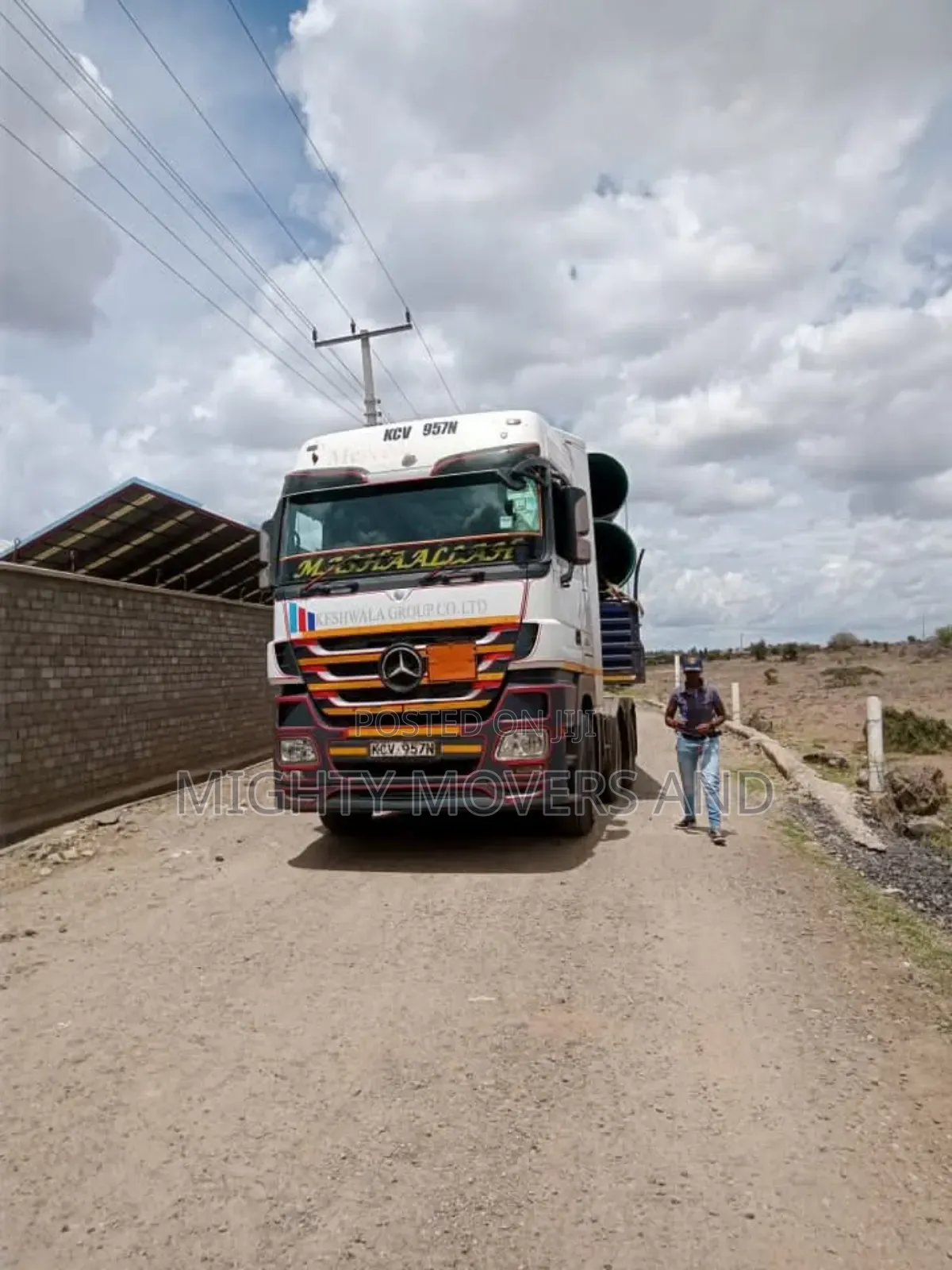 Flatbed Trailer for Transport of Goods Accessible.