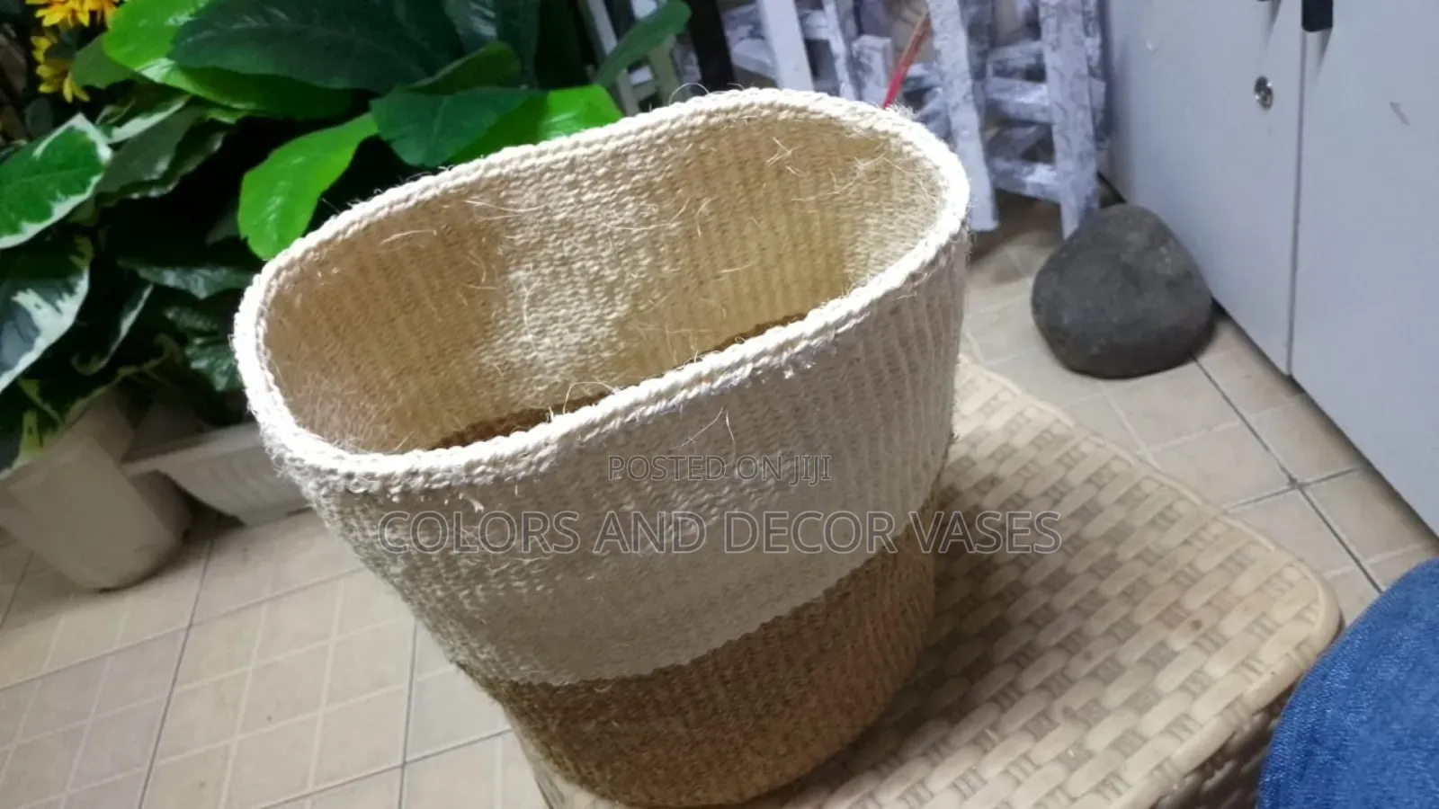 Brown Plus White Sisal Baskets