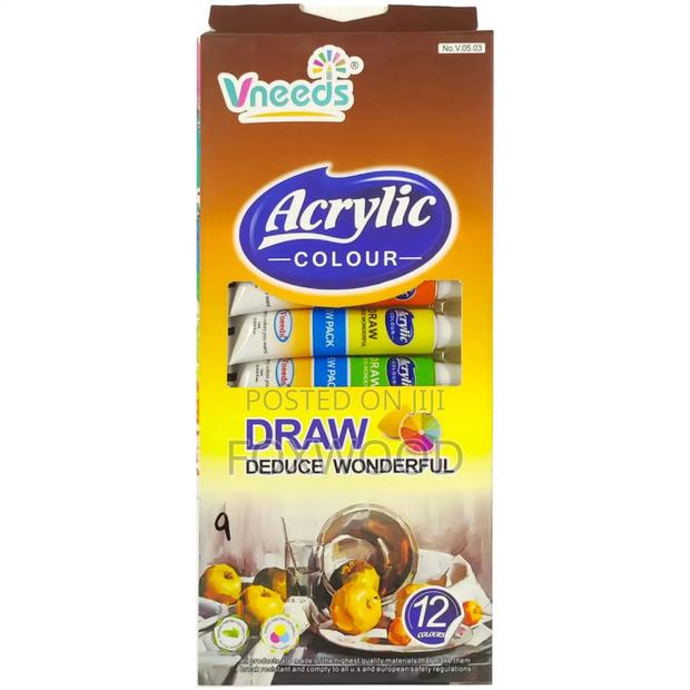 12ml Vneeds Acrylic Colours 12pcs Pack - thumbnail 2