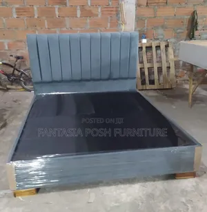 Modern Grey Velvet Bed Frame Size 5 by 6