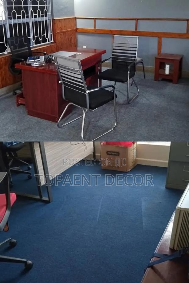Grey And Blue Easily Washable Office And Home Floor Carpet