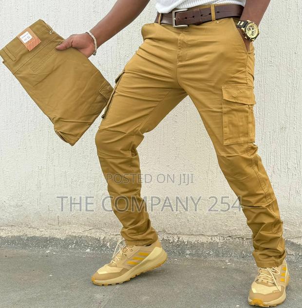 Quality Cargo Hard Khaki Side Pocket Men Trousers - thumbnail 3