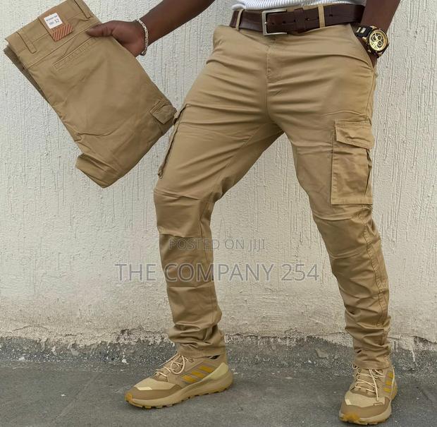 Quality Cargo Hard Khaki Side Pocket Men Trousers - thumbnail 4