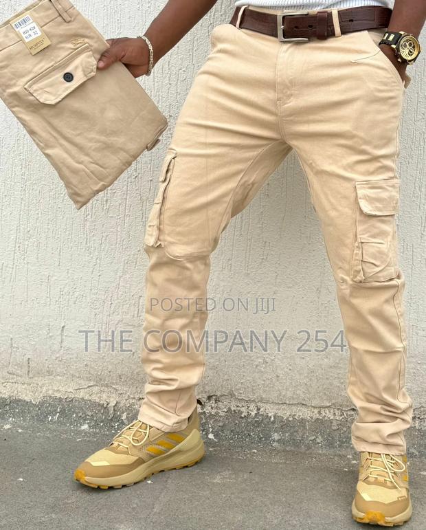 Quality Cargo Hard Khaki Side Pocket Men Trousers - thumbnail 5